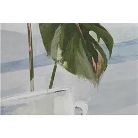 Canvas Home ESPRIT Blue White Green Scandinavian Plant 80 x 3,5 x 120 cm (2 Units)