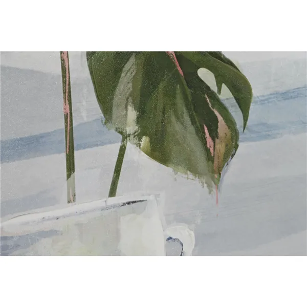 Canvas Home ESPRIT Blue White Green Scandinavian Plant 80 x 3,5 x 120 cm (2 Units)