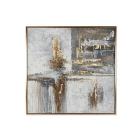 Canvas Home ESPRIT Grey Golden Abstract Modern 131 x 4 x 131 cm