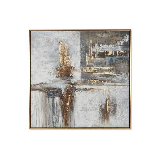 Canvas Home ESPRIT Grey Golden Abstract Modern 131 x 4 x 131 cm