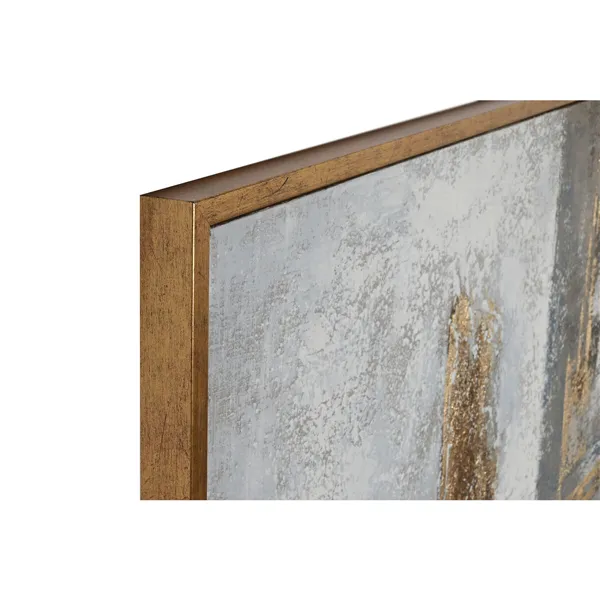 Canvas Home ESPRIT Grey Golden Abstract Modern 131 x 4 x 131 cm