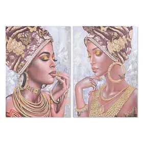 Canvas Home ESPRIT Canvas MDF Wood 70 x 3 x 100 cm