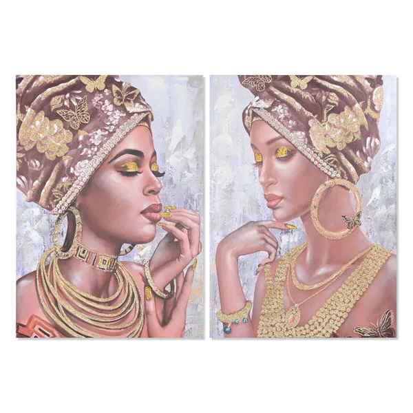 Canvas Home ESPRIT Canvas MDF Wood 70 x 3 x 100 cm