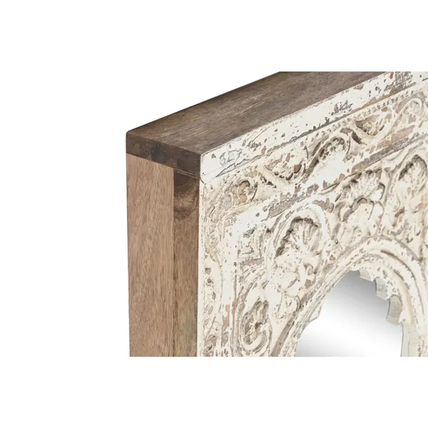 Wall mirror Home ESPRIT White Mango wood 60 x 6 x 87 cm