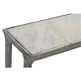 Set of 2 tables Home ESPRIT White Multicolour Silver 107 x 30 x 81 cm 108 x 30 x 79 cm