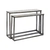Set of 2 tables Home ESPRIT White Multicolour Silver 107 x 30 x 81 cm 108 x 30 x 79 cm