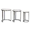 Set of 3 tables Home ESPRIT White Silver 45 x 45 x 56 cm