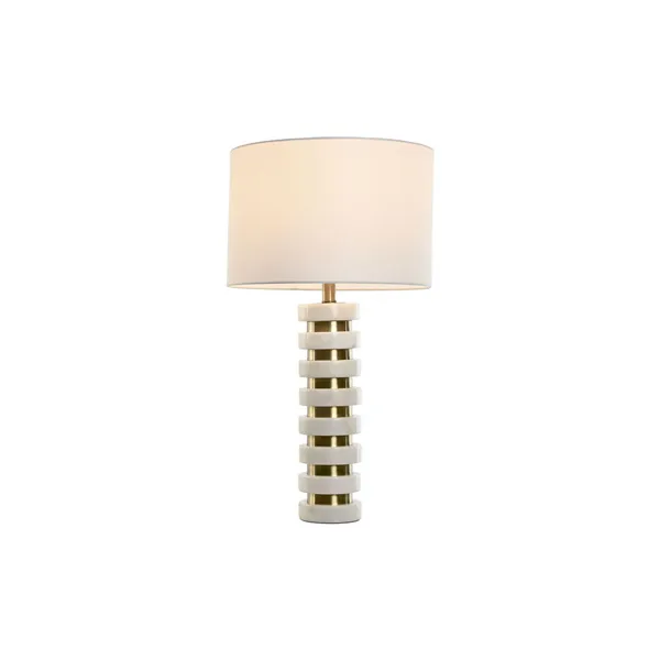 Desk lamp Home ESPRIT White Golden Marble 50 W 220 V 38 x 38 x 72 cm