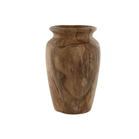 Vase Home ESPRIT Natural Dark brown Teak 25 x 25 x 40 cm