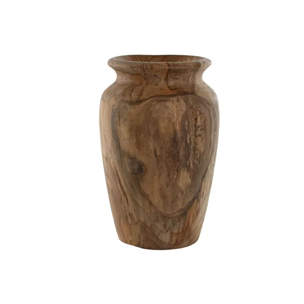 Vase Home ESPRIT Natural Dark brown Teak 25 x 25 x 40 cm