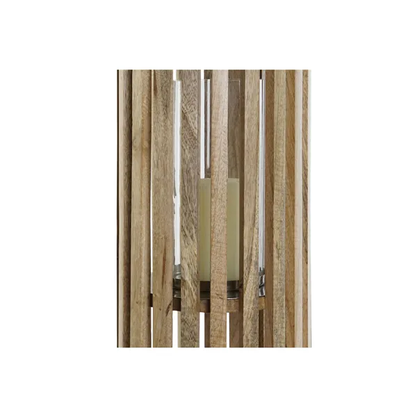 Candleholder DKD Home Decor Brown Silver Natural Crystal Mango wood 20 x 20 x 74 cm