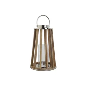 Candleholder DKD Home Decor Brown Silver Natural Crystal Mango wood 32 x 32 x 51 cm