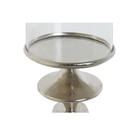 Candleholder DKD Home Decor Silver Aluminium Crystal 24 x 24 x 73 cm