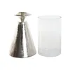 Candleholder DKD Home Decor Silver Aluminium Crystal 24 x 24 x 73 cm