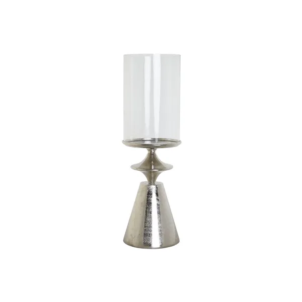 Candleholder DKD Home Decor Silver Aluminium Crystal 21 x 21 x 66 cm