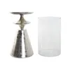 Candleholder DKD Home Decor Silver Aluminium Crystal 21 x 21 x 66 cm