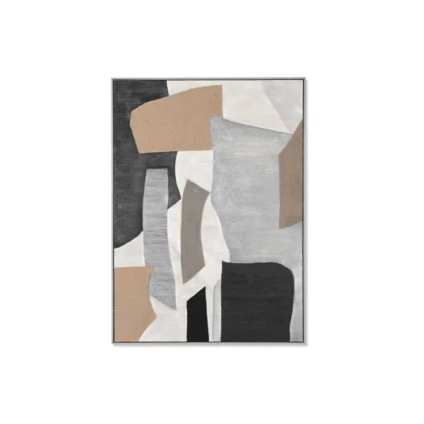 Canvas Home ESPRIT Black Grey Abstract Modern 103 x 4,5 x 143 cm