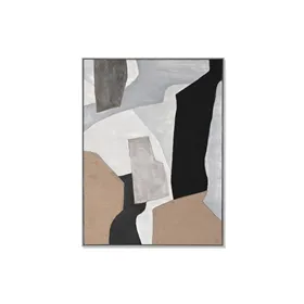 Canvas Home ESPRIT White Black Beige Grey Abstract Modern 103 x 4,5 x 143 cm