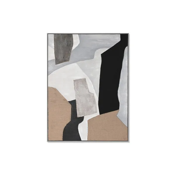 Canvas Home ESPRIT White Black Beige Grey Abstract Modern 103 x 4,5 x 143 cm