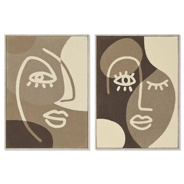 Painting Home ESPRIT Wool MDF Wood 53 x 4,3 x 73 cm (2 Units)