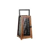 Candleholder DKD Home Decor Black Natural Metal Mango wood 20 x 20 x 38 cm