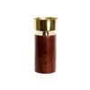 Candleholder Home ESPRIT Brown Golden Aluminium Acacia 8 x 8 x 18 cm