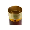 Candleholder Home ESPRIT Brown Golden Aluminium Acacia 8 x 8 x 18 cm