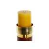 Candleholder Home ESPRIT Brown Golden Aluminium Acacia 8 x 8 x 18 cm