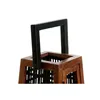 Candleholder DKD Home Decor Black Natural Metal Mango wood 15 x 15 x 26 cm