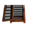 Candleholder DKD Home Decor Black Natural Metal Mango wood 15 x 15 x 26 cm