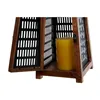 Candleholder DKD Home Decor Black Natural Metal Mango wood 15 x 15 x 26 cm