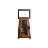 Candleholder DKD Home Decor Black Natural Metal Mango wood 15 x 15 x 26 cm