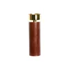 Candleholder Home ESPRIT Brown Golden Aluminium Acacia 8 x 8 x 27 cm