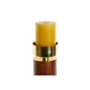 Candleholder Home ESPRIT Brown Golden Aluminium Acacia 8 x 8 x 27 cm
