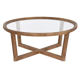 Centre Table Home ESPRIT Crystal Fir 100 x 100 x 43 cm