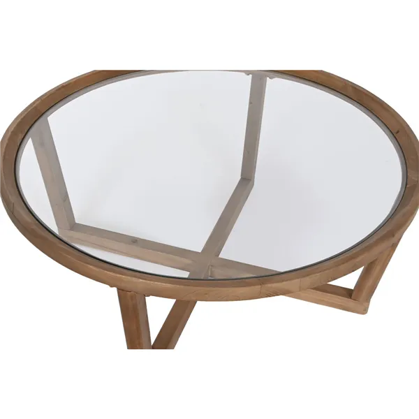 Centre Table Home ESPRIT Crystal Fir 100 x 100 x 43 cm