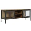 TV furniture Home ESPRIT Natural Dark grey Wood Metal 137 x 40 x 55 cm