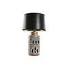 Desk lamp Home ESPRIT White Black Golden Peach Porcelain 40 x 40 x 67 cm