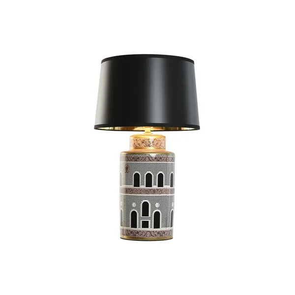 Desk lamp Home ESPRIT White Black Golden Peach Porcelain 40 x 40 x 67 cm