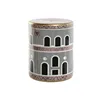 Side table Home ESPRIT White Black Golden Peach Porcelain 33 x 33 x 42 cm