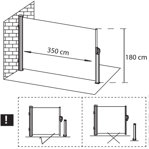 Šoninė markizė Springos AW0005 350x180 cm šviesiai smėlio spalvos