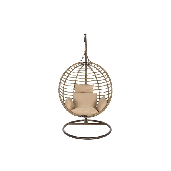 Hanging garden armchair Home ESPRIT Dark brown Light brown Aluminium synthetic rattan 107 x 105 x 108 cm