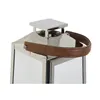 Lantern DKD Home Decor Brown Silver Leather Crystal Steel Chromed 20 x 20 x 40 cm