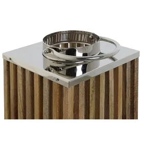 Candleholder DKD Home Decor Brown Natural Crystal Mango wood 21 x 21 x 25 cm (2 Pieces)