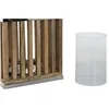 Candleholder DKD Home Decor Brown Natural Crystal Mango wood 21 x 21 x 25 cm (2 Pieces)