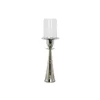 Candleholder DKD Home Decor Silver Aluminium Crystal 14 x 14 x 48 cm