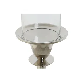 Candleholder DKD Home Decor Silver Aluminium Crystal 14 x 14 x 48 cm