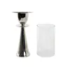 Candleholder DKD Home Decor Silver Aluminium Crystal 14 x 14 x 38 cm