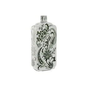 Vase Home ESPRIT White Green Porcelain Leaf of a plant 16,5 x 8 x 38 cm