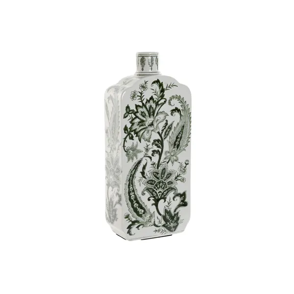 Vase Home ESPRIT White Green Porcelain Leaf of a plant 16,5 x 8 x 38 cm